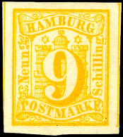 9 Schilling, Gelb, Vollrandig, Ungebraucht Mit Originalgummierung, Gepr. Georg Bühler, Mi. 250.-, Katalog: 7... - Hambourg