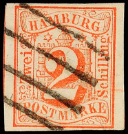 2 S Orangerot Tadellos Gestempelt Und Allseits Voll- Bis Breitrandig, Gepr. Engel, Mi. 130.-, Katalog: 3 O2 S... - Hambourg