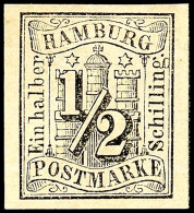 1/2 Schilling Schwarz, Vollrandig, Ungebraucht Mit Originalgummierung, Gepr. Pfenninger, Mi. 130.-, Katalog: 1... - Hambourg