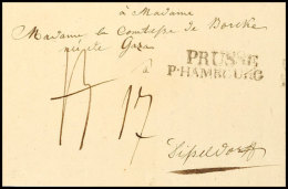 "PRUSSE/P.HAMBOURG", Klarer L2 Auf Portobrief Mit Inhalt Nach Düsseldorf, 1812  BFPRUSSE / P. HAMBOURG,... - Hambourg