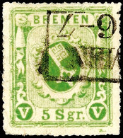 5 Sgr. Grün, Gestempelt, Kleine Mängel, Fotokurzbefund Heitmann BPP, Mi. 300,- Attest/Certificate:... - Brême