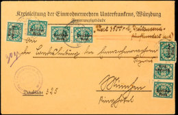 1920, Wertbrief-Vordruckbrief "Kreisleitung Der Einwohnerwehren Unterfrankens, Würzburg" Mit Vorder- Und... - Autres & Non Classés