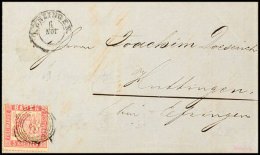 3 Kr. Rosakarmin (2 Zähne Verkürzt) Auf Brief (kleiner Einriss) Von "KENZINGEN 6 NOV 1862" Nach Huttingen... - Autres & Non Classés