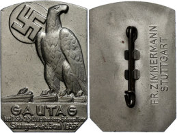 NSDAP Gautag Württemberg-Hohenzollern Stuttgart 1937, Aluminium, An Nadel, Hersteller Fr. Zimmermann... - Non Classés