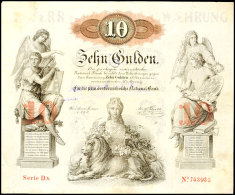 Österreich, 10 Gulden, 1858, Senkr. Gefaltet, Rückseitig Prüfstempel, Sign. Pfeiffer  Austria,... - Autres & Non Classés