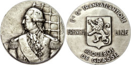 Frankreich, Silbermedaille (Dm. Ca. 50mm, Ca. 62,96g), O.J., Von M. Delannoy. Av: Brustbild Eines Admirals Von... - Autres & Non Classés