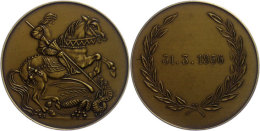 St.-Georgs-Medaille (40mm, Messing), 1956, Rs. Nur Datum 31.3.1956 Mit Lorbeerkranz, Letzttag Der Organisation... - Autres & Non Classés