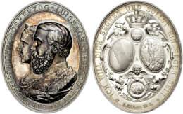 Baden, Friedrich I., Ovale Silbermedaille (Dm. Ca. 52x42mm, Ca. 50,25g), 1881, Von G. Kachel Und K. Schwenzer, Auf... - Autres & Non Classés