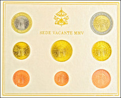 1 Cent Bis 2 Euro, 2005, Sede Vacante, Kursmünzensatz Im Ausgabefolder, St.  St1 Cent Till 2 Euro, 2005,... - Vatican