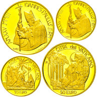20 Und 50 Euro, Gold, 2003, Johannes Paul II., Moses Und Die 10 Gebote, Fb. 440 Und 441, Jeweils Mit Zertifikat In... - Vatican