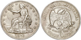Trade Dollar, 1873, Carson City, KM 108, Kratzer Auf Revers, Ss.  SsTrade Dollar, 1873, Carson City, KM 108,... - Autres & Non Classés