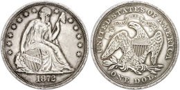 Dollar, 1872, Seated Liberty, Philadelphia, KM 100, Ss.  SsDollar, 1872, Seated Freedom, Philadelphia, KM 100,... - Autres & Non Classés