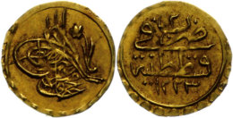 1/4 Zeri Mahbub, (0,64g), 1808-1839, (1223/2 AH), Mohammed II., KM 605, Ss.  Ss1 / 4 Zeri Mahbub, (0, 64g),... - Turquie