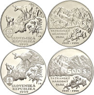 2 X 500 Kronen, 1999, Gemsen Im Hochgebirge, KM 47, Auflage Nur 1400 Stück (PP), Jeweils In Kaspel, St Und PP.... - Slovaquie