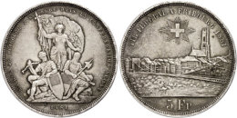 5 Franken, 1881, Freiburg, HMZ 2-1343m, Ss.  Ss5 Franc, 1881, Freiburg, HMZ 2-1343m, Very Fine.  Ss - Autres & Non Classés