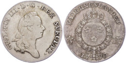 1/3 Riksdaler, Gustav III., Stockholm, Ss.  Ss1 / 3 Riksdaler, Gustav III., Stockholm, Very Fine.  Ss - Suède