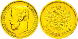 5 Rubel, Gold, 1899, Nikolaus II., Fb. 180, Ss.  Ss5 Rouble, Gold, 1899, Nikolaus II., Fb. 180, Very Fine.  Ss - Russie