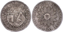 Südperu, 8 Reales, 1838, Cuzco, MS, KM 170.4, Randfehler, Ss.  SsSüdperu, 8 Real, 1838, Cuzco, MS, KM... - Pérou