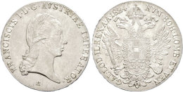 Taler, 1824, Franz I., B, Kl. Rf., Ss-vz.  Ss-vzThaler, 1824, Francis I., B, Small Edge Nick, Very Fine To... - Autriche