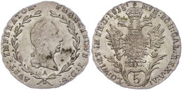 5 Kreuzer, 1815, Franz I., Wien, J. 171, St.  St5 Kreuzer, 1815, Francis I., Vienna, J. 171, St.  St - Autriche