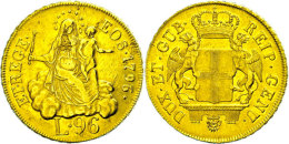 Genua, 96 Lire, Gold, 1796, Madonna Mit Kind, Fb 444, KM 251.2, Ss  SsGenoa, 96 Liras, Gold, 1796, Madonna With... - Autres & Non Classés