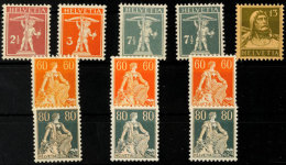 2½ Bis 80 C., Tellknabe, Tell Und Helvetia, Mit Allen Typen, Papier- Und Gummivarianten, 11 Werte Kpl.... - Autres & Non Classés