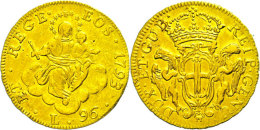 Genua, 96 Lire, Gold, 1793, Madonna Mit Kind, Fb 444, KM 251.1, Kl. Randfehler, Ss  SsGenoa, 96 Liras, Gold,... - Autres & Non Classés