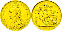 2 Pounds, Gold, 1887, Victoria, Fb. 391, Seaby 3865, Kl. Randfehler, Vz.  Vz2 Pounds, Gold, 1887, Victoria, Fb.... - Autres & Non Classés
