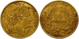 10 Francs, Gold, 1851, Louis Napoleon Bonaparte, Mzz A, Fb. 567, Ss.  Ss10 Franc, Gold, 1851, Louis Napoleon... - Autres & Non Classés