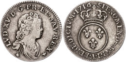 1/10 Ecu Vertugadin, 1716, Louis XV., A (Paris), Gadoury 289, Ss.  Ss1 / 10 European Currency Unit Vertugadin,... - Autres & Non Classés