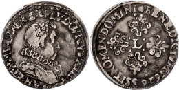 1/2 Franc, 1626, Louis XIII., Gadoury 40, Ss.  Ss1 / 2 Franc, 1626, Louis XIII., Gadoury 40, Very Fine.  Ss - Autres & Non Classés