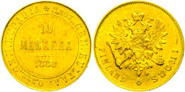 10 Markkaa, Gold, 1882, Fb. 5, Vz.  Vz10 Markkaa, Gold, 1882, Fb. 5, Extremley Fine  Vz - Finlande