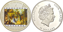 20 Dollars, 2011, Masterpieces Of Art, Anbetung Der Hirten, 3 Oz Silber Mit Swarovskikristall Schneeflocke Und... - Cook