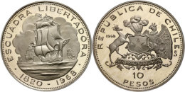 10 Pesos, 1968, Schiffe, KM 183, PP  PP10 Peso, 1968, Ships, KM 183, PP  PP - Chili