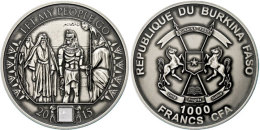 1000 Francs CFA, 2015, 1oz 999/1000 Silber, Moses Vor Dem ägyptischen Pharao - Let My People Go, In Kapsel Und... - Burkina Faso