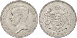 20 Francs, 1934, Albert I., Der Belgen, Randfehler, Vz.  Vz20 Franc, 1934, Fools About I., The Belgen, Margin... - Autres & Non Classés