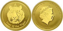 50 Dollars, Gold, 2010, Lunar Serie-Chinesisches Jahr Des Metalls Mit Dem Tiger, 999er Gold, 15,594 G, KM 1376,... - Autres & Non Classés