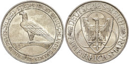 5 Reichsmark, 1930, A, Rheinlandräumung, Rf, Vz-st., Katalog: J. 346 Vz-st5 Reichmark, 1930, A, Rhineland... - Autres & Non Classés