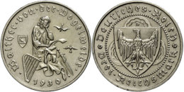 3 Reichsmark, 1930, D, Walther Von Der Vogelweide, Kl. Kratzer, Min. Rf, Vz., Katalog: J. 344 Vz3 Reichmark,... - Autres & Non Classés