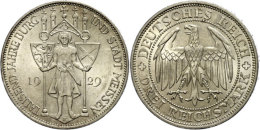 3 Reichsmark, 1929, Meissen, Vz-st., Katalog: J. 338 Vz-st3 Reichmark, 1929, Meissen, Extremly Fine To... - Autres & Non Classés