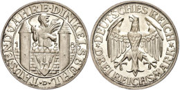 3 Reichsmark, 1928, Dinkelsbühl, Min. Rf, St., Katalog: J. 334 St3 Reichmark, 1928, Dinkelsbühl,... - Autres & Non Classés