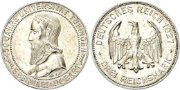 3 Reichsmark, 1927, Universität Tübingen, Berieben, Vz-st., Katalog: J. 328 Vz-st3 Reichmark, 1927,... - Autres & Non Classés