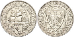 5 Reichsmark, 1927, Bremerhaven, Vz., Katalog: J. 326 Vz5 Reichmark, 1927, Bremerhaven, Extremley Fine,... - Autres & Non Classés