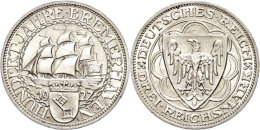 3 Reichsmark, 1927, Bremerhaven, Min. Rf, F.st., Katalog: J. 325 3 Reichmark, 1927, Bremerhaven, Minimal Rf, F.... - Autres & Non Classés