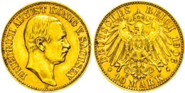 10 Mark, 1906, Friedrich August III., Kleiner Randfehler, Vz., Katalog: J. 267 Vz10 Mark, 1906, Frederic August... - Autres & Non Classés