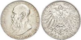 2 Mark, 1915, Georg II., Auf Seinen Tod, Kratzer Und Div. Schläge, Randfehler, Ss., Katalog: J. 154 Ss2... - Autres & Non Classés