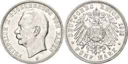 5 Mark, 1913, Friedrich II., Kl. Rf., Ss-vz., Katalog: J. 40 Ss-vz5 Mark, 1913, Frederic II., Small Edge Nick,... - Autres & Non Classés