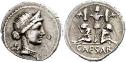 C. Iulius Caesar, Denar (3,87g), 46/45 V. Chr., Heeresmünzstätte In Spanien. Av: Venusbüste Nach... - République (-280 à -27)