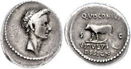 Q. Voconius Vitulus, Denar (4,00g), 40 V. Chr., Rom. Av: Kopf Nach Rechts. Rev: Kalb Nach Links Zwischen S-C,... - République (-280 à -27)