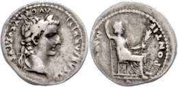 Tiberius, 14-37, Denar (3,66g), Lugdunum. Av: Kopf Nach Rechts, Darum Umschrift. Rev: Thronende Weibliche Gestalt... - Autres & Non Classés